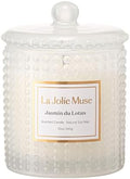 LA JOLIE MUSE Jasmine Lotus Scented Candles for Home, Natural Soy, 55 Hrs by LaJol%C3%ADeMuse