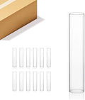 WGVI Hurricane Candle Holder Sleeve, Wide 3", Height 16", Clear Glass Cylinder Candleholder, Chimney Tube, Open Ended Candle Shade, 12 Pieces Bulk by WGVInternational-OpusGlassware