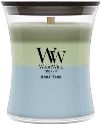 WoodWick Verdant Woods Tri-Scented Candle, Crackling Wick, 9.7oz by WoodWick