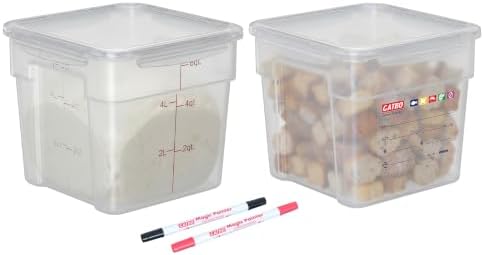 2 Pack 6 QT Airtight Food Storage Containers, BPA-Free Translucent Polypropylene, Recessed Handles & Labeling Area, Stackable for Rice, Flour & Grains by GATBO