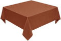 Decorelia Faux Linen Square Tablecloth for Dining Room,Waterproof Texture Decorative Farmhouse Table Cloth for Indoor Outdoor Party, Holiday, Banquet Picnics, Patio,70 x 70 Inch (Square),Burnt Orange by Decorelia