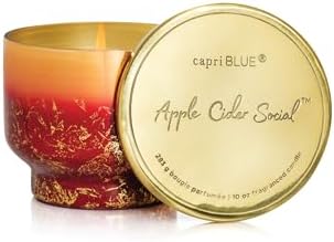 Capri Blue Glimmer Jar Candles - Luxury Holiday Scented Candles for Home - Long Lasting Soy Wax Blend - Scented Holiday & Home Decor - Apple Cider Social Inverted Jar (10 oz) by Unknown