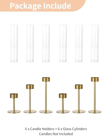 NUPTIO Hurricane Candle Holder for Centerpiece, Set of 6 Candlestick Holder - Image 6