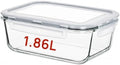 Vtopmart 1Pack 1860ml/63oz Large Glass Storage Container with Lids by Vtopmart