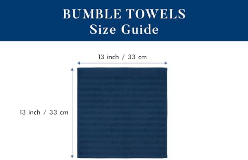 Bumble Premium Dish Cloths 13"x13" (6 Pack) | 100% Natural Ring Spun Cotton | 400 GSM | Highly Absorbent & Soft |Yarn Dyed & Solid Dyed Terry Dish Cloth Set - Blue - Image 2