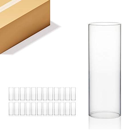 WGVI Hurricane Candle Holder Sleeve, Wide 3.5", Height 10", Clear Glass Cylinder Candleholder, Chimney Tube, Open Ended Candle Shade, 24 Pieces Bulk by WGVInternational-OpusGlassware