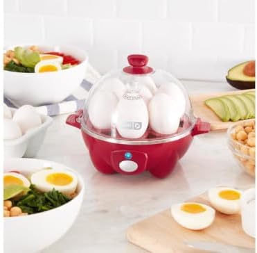 Dash Rapid Egg Cooker, 7 Eggs, Hard Boiled, Poached & Omelettes, Red - Image 6
