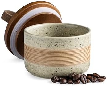Miamolo Ceramic Jar with Lid, Small Coffee Canister for Ground Coffee by Miamolo
