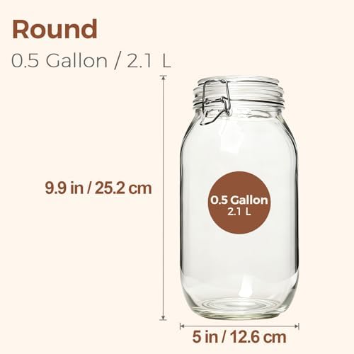 ComSaf Large Glass Jars with Airtight Lids 71 oz 3 Pack Pantry Organization - Image 2