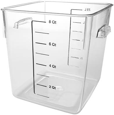 Rubbermaid Commercial Products Space Saving Square Food Storage Container 8 Quart Clear for Kitchen/Sous Vide/Meal Prep by Rubbermaid