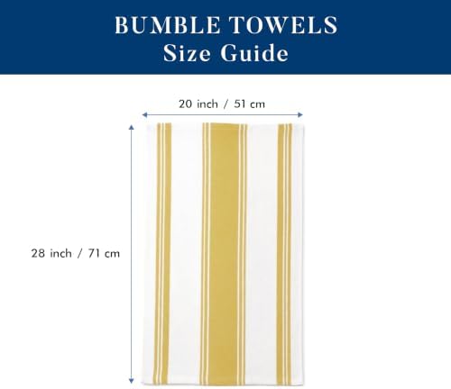 Premium Kitchen Towels 6 Pack 100% Cotton 20"x28" Dish Towels - Yellow Wide - Image 2