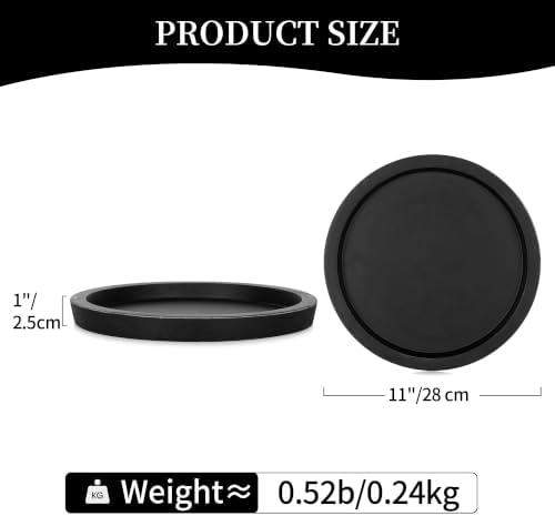 Hanobe Round Wood Candle Holder Tray, Black Coffee Table Centerpiece Decor - Image 5