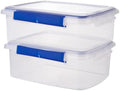 2 Pcs Large Food Storage Containers with Airtight Lid, 5.5L Reusable Meal Prep Container, Food-Grade Plastic Bread Box for Homemade Bread, Cookies, Food by MuxhelUS