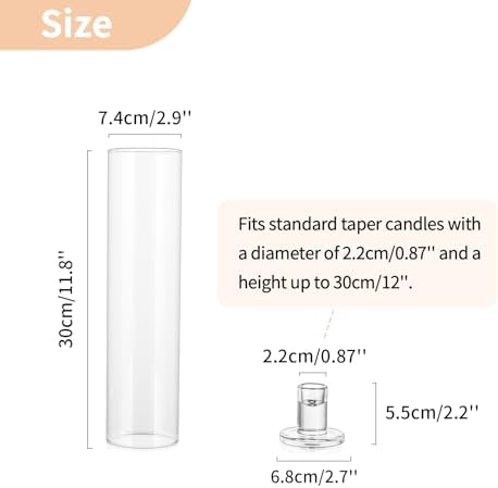 NUPTIO Hurricane Candle Holder for Candlesticks: 11.8" H Set of 6 - Image 5