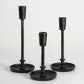 Rustic Cast Iron Taper Candle Holder - Set of 3 Vintage Candle Stands by SUJUN