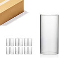 WGVI Hurricane Candle Holder Sleeve, Wide 4.7", Height 10", Clear Glass Cylinder Candleholder, Chimney Tube, Open Ended Candle Shade, 12 Pieces Bulk by WGVInternational-OpusGlassware