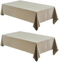 Veblandy 2 Pack Rectangle Tablecloth, 60x104 inch, Water Resistant Wrinkle Free Linen Textured Table Cloth Washable, Decorative Fabric Table Cover for Dining, Party and Camping, Mocha by Veblandy
