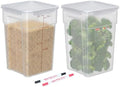 2 Pack 10 QT Commercial Airtight Food Storage Containers, BPA-Free Translucent Polypropylene, Stackable with Gold Scale Markings for Flour, Rice & Pet Food by GATBO