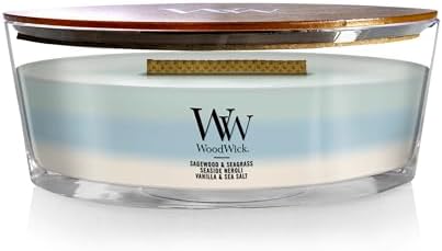 WoodWick Oceanic Trilogy Tri-Scented Candle, Crackling Wick, 16oz by WoodWick