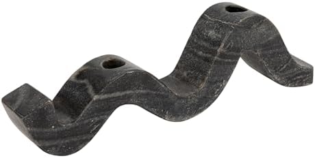 Bloomingville Marble Wave Double Taper Candle Holder, Grey by Bloomingville