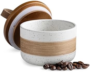 Miamolo Ceramic Jar with Lid, Coffee Canister for Kitchen Countertop by Miamolo
