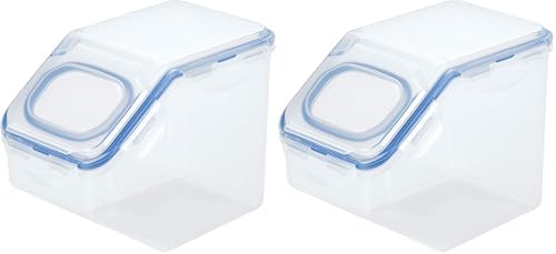 LocknLock Easy Essentials Food Lids (Flip-top) / Pantry Storage Containers, BPA Free, Top-10 Cup-for Snacks, Clear (Pack of 2) by LocknLock