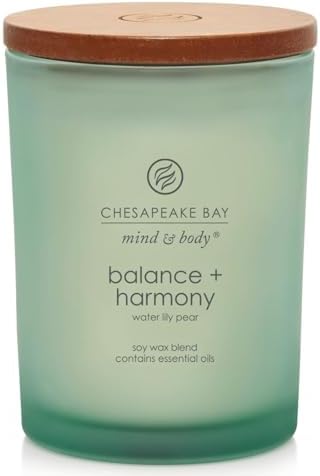 Chesapeake Bay Balance + Harmony Scented Candle Water Lily Pear Fragrance 50 Hours Burn Time Warm & Decorative Soy Wax Blend by ChesapeakeBayFragrance
