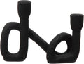 Bloomingville Decorative Resin Double Taper Candle Holder, Black (Pack of 8) by Bloomingville