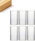WGVI Hurricane Candle Holder Sleeve, Wide 5.5", Height 10", Clear Glass Cylinder Candleholder, Chimney Tube, Open Ended Candle Shade, 6 Pieces Bulk by WGVInternational-OpusGlassware