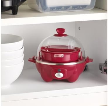 Dash Rapid Egg Cooker, 7 Eggs, Hard Boiled, Poached & Omelettes, Red - Image 4