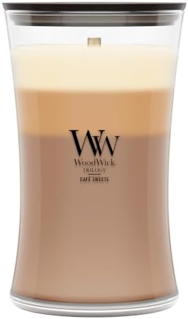 WoodWick Café Sweets Trilogy Tri-Scented Candle, Crackling Wick, 21.5oz by WoodWick