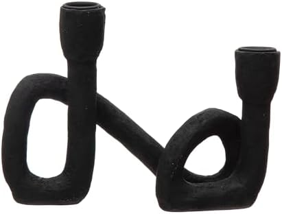Bloomingville Decorative Resin Double Taper Candle Holder, Black by Bloomingville