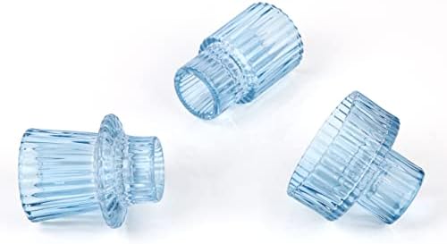 Vixdonos Glass Candlestick Holders Tealight Candle Holders for Table Centerpieces, Wedding Decor and Dinner Party (6 Pcs, Light Blue) - Image 3