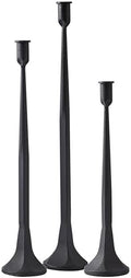 Denique Iron Taper Candle Holder Set of 3, Black Candlestick Holders 19.3”17” 14” Heightening Decorative Candle Stand Set for Wedding, Dining Table, Home Decoration (Black) by Denique