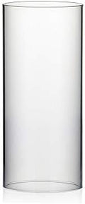 WGVI Hurricane Candle Holder Sleeve, Wide 6", Height 14", Clear Glass Cylinder Candleholder, Chimney Tube, Open Ended Candle Shade, 1 Piece by WGVInternational-OpusGlassware