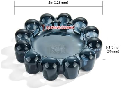 khtumeware Black Bubble Glass Candle Dish – Modern Clear Glass Candle Holder for Tealights & Diffusers, Decorative Tray for Home & Tabletop Decor（1 Pack） - Image 2