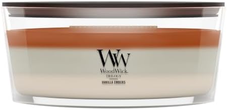 WoodWick Vanilla Embers Trilogy Tri-Scented Candle, Crackling Wick, 16oz by WoodWick