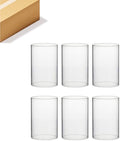 WGVI Hurricane Candle Holder Sleeve, Wide 4", Height 6", Clear Glass Cylinder Candleholder, Chimney Tube, Open Ended Candle Shade, 6 Pieces Bulk by WGVInternational-OpusGlassware