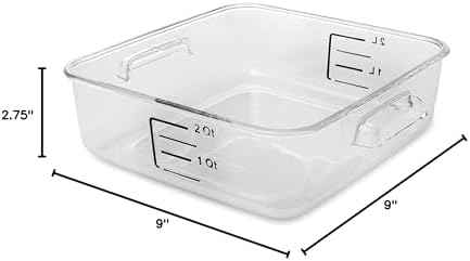 Rubbermaid Commercial Products, Space Saving Square Food Storage Container, 2 Quart, Clear, for Kitchen/Sous Vide/Meal Prep - Image 7