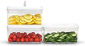 Felli Flip Tite Food Storage Container with Lid 4” RECTANGLE Airtight Ring Flip Lock Top, Stackable Acrylic Canister Set for Kitchen Fridge Pantry Organizer, Veggie Fruit Tea Bag Snack (1.1 qt) by Felli