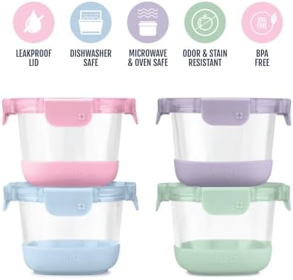 Ello Duraglass Refresh 2 Cup Glass Storage Containers, 8 Pack, Dusk Delight - Image 3