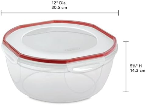 Sterilite Ultra-Seal Bowl, Airtight Food Storage Container, 8.1 Qt, 2-Pack - Image 4