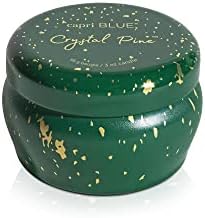 Capri Blue Glimmer Mini Tin - Crystal Pine Scented Candle with Mini Tin Candle Holder - Soy Wax Blend - Capri Blue Crystal Pine Emerald Green and Gold (3 oz) - Image 2