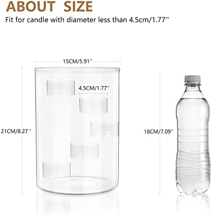 Glass Hurricane Candle Holder for Tea Light, Clear Cylinder Pillar Candle Holder for Table Centerpiece Decorations, Hurricane Glass Candle Holders for Dining Room Wedding Parties Home Decorations - Image 5