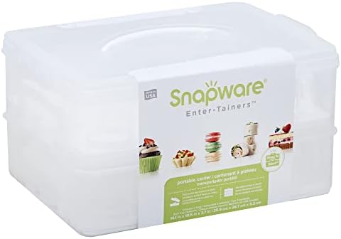 Snapware (2-Layer, 24 Cupcakes Plastic Detachable Cupcake Carrier Storage Container With Lid and Handle, Freezer Dishwasher Microwave Safe (Pack of 3) - Image 5