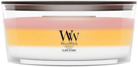 WoodWick Island Getaway Trilogy Tri-Scented Candle, Crackling Wick, 16oz by WoodWick