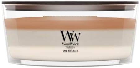WoodWick Café Macchiato Trilogy Tri-Scented Candle, Crackling Wick, 16oz by WoodWick