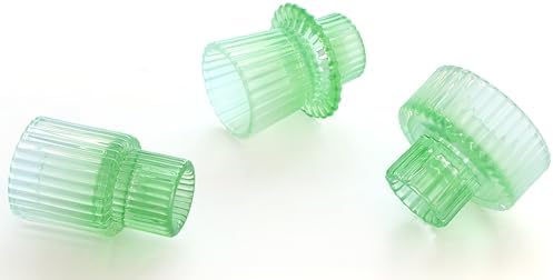 Vixdonos Colorful Glass Candlestick Holders Tealight Candle Holder Set for Table Centerpieces, Wedding Decor and Dinner Party (3 Pcs, Green White Gradient) - Image 3