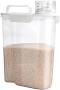 Viretec Rice Storage Container, 5 to 10lb Dry Food Airtight Dispenser, Pet Dog Cat Food Canister, BPA Free Clear Plastic Kitchen and Pantry Organization Bin for Oatmeal, Cereal, Pasta, Flour White by Viretec