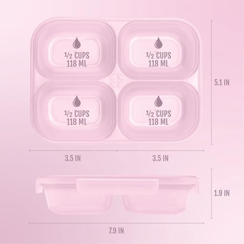 Ello Snap & Nest 2 Cup Divided Plastic Snack Containers, 10 Pc,Berry Fields - Image 4
